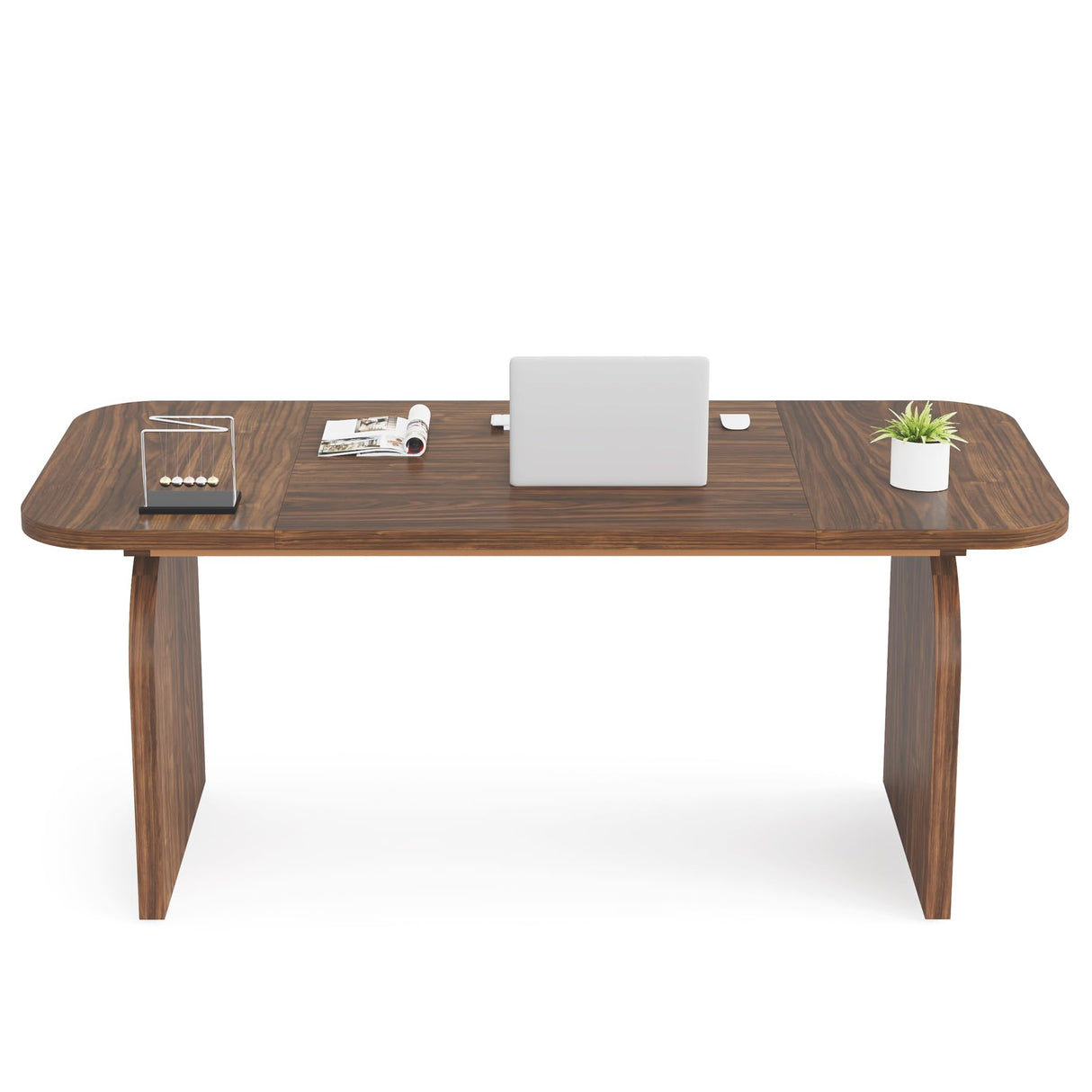 Tribesigns 63-inch Conference Room Table for 4-6 Person, Retro 5.2 ft Small Rectangle Meeting Room Table, Rustic Wood Seminar Table Tribesigns