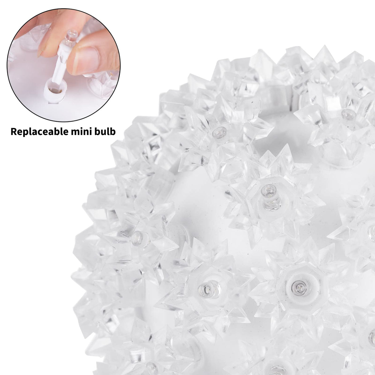 Christmas Lighted Sphere Balls Outdoor - 3 Pack 5.5" 50 LED Hanging Starlight Light, Replaceable Bulbs with Add-On Plug, Hanging Lights for Trees Party Wedding Patio Indoor Decorations Brightown