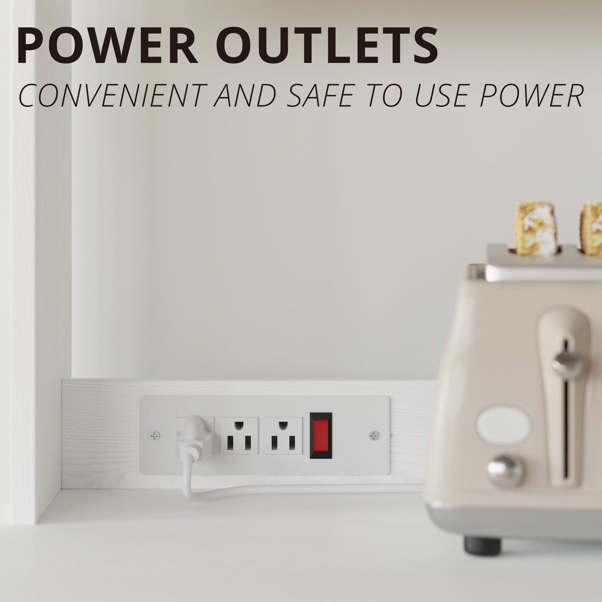 IRONCK Bakers Rack with Power Outlet, 45in Wide Coffee Bar Cabinet with Storage, 6-Tier Kitchen Storage with Doors, Microwave Stand for Kitchen, Dining Room IRONCK