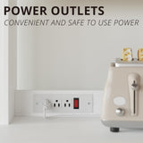 IRONCK Bakers Rack with Power Outlet, 45in Wide Coffee Bar Cabinet with Storage, 6-Tier Kitchen Storage with Doors, Microwave Stand for Kitchen, Dining Room IRONCK