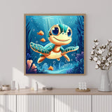 Artunion Framed Paint by Numbers Kit for Adults Beginners & Kids Ages 8-12,Cartoon Turtle Paint by Number with Frame,Ocean Paint by Numbers Kit on Canvas 10 * 10 Inch Without Easel Artunion