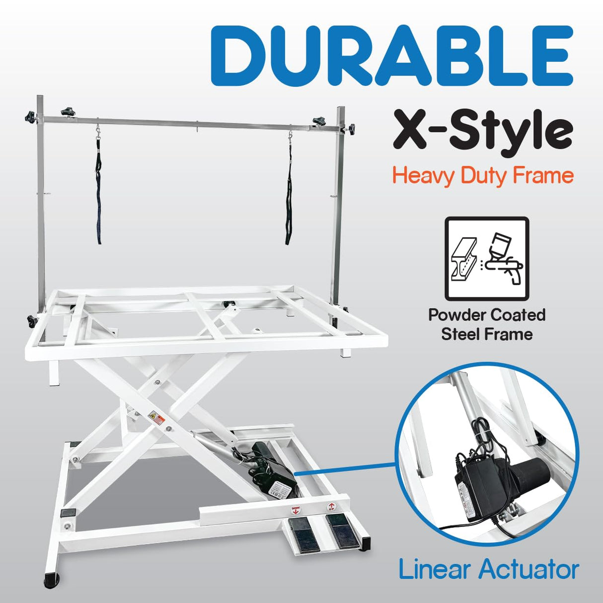 PawBest Large Professional Electric Lift Dog Grooming Table - Durable, Heavy Duty, Height Adjustable Pet Grooming Table w/Levelers, Dog Grooming Arm, Loops, Anti Slip Tabletop PawBest