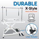 PawBest Large Professional Electric Lift Dog Grooming Table - Durable, Heavy Duty, Height Adjustable Pet Grooming Table w/Levelers, Dog Grooming Arm, Loops, Anti Slip Tabletop PawBest