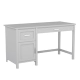Martha Stewart Hutton Shaker Style Home Office Desk with Storage in Gray with Brushed Nickel Hardware Martha Stewart