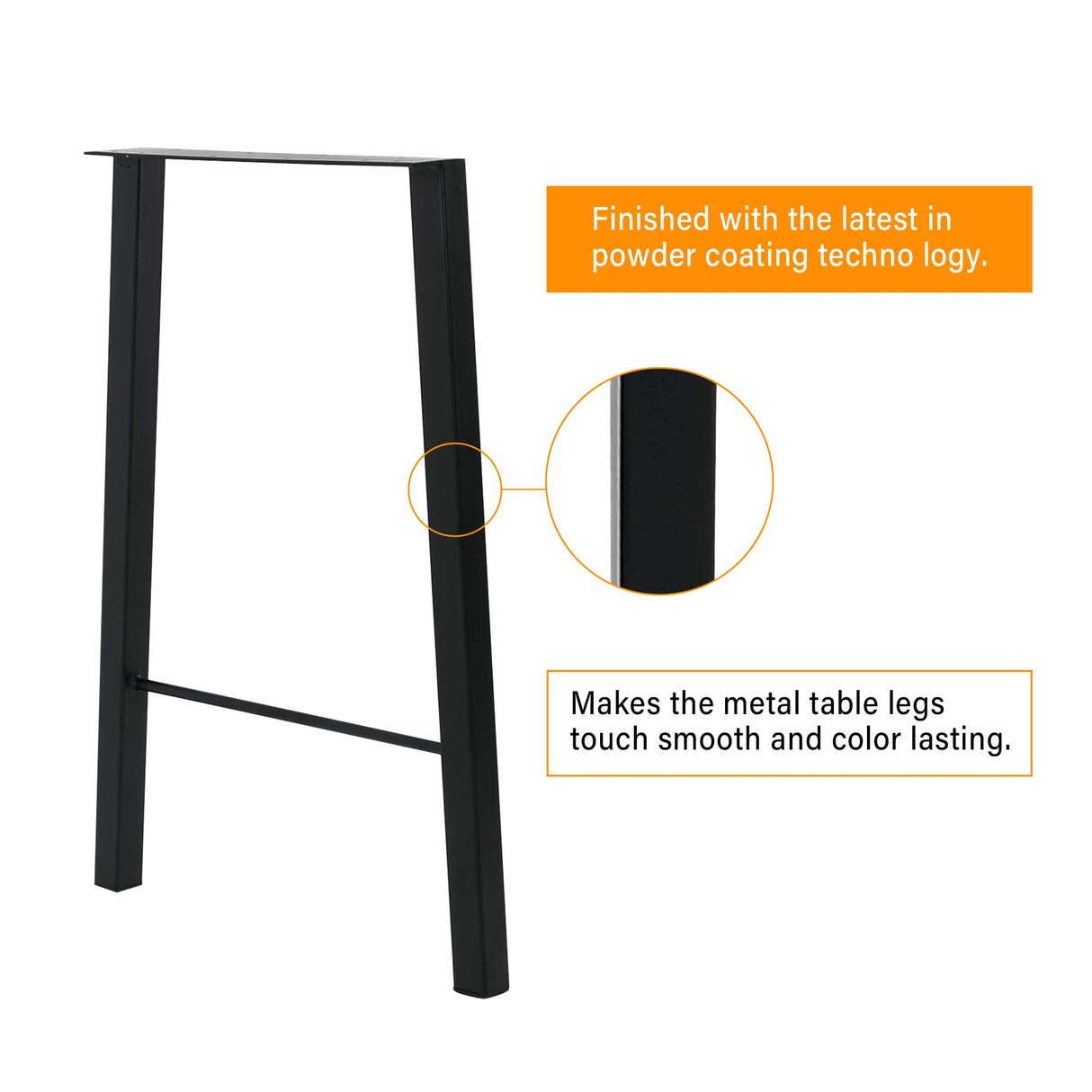 TC-HOMENY 34" Industrial Bar Table Legs Set of 2 - Sturdy Metal Furniture Legs for DIY Projects TC-HOMENY