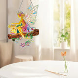 hyzsj DIY Hanging Diamond Art Pendant Painting Kit,Acrylic 5D Fairy Painting Window Pendants, Special Crystal Gem Craft Painting Kit Ornament 8.3x9.4inch hyzsj