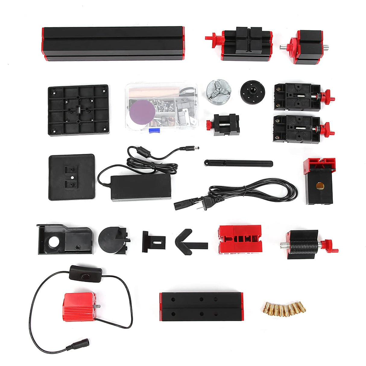 12000RPM 6 in 1Multipurpose Mini Lathe,Versatile Metal Lathe Tool, Motorized Jigsaw Grinder Wood Metal Lathe,Assembled 6 Kinds of Different Lathes,Process Soft,Non - Ferrous,Precious Metals,Wood Jectse