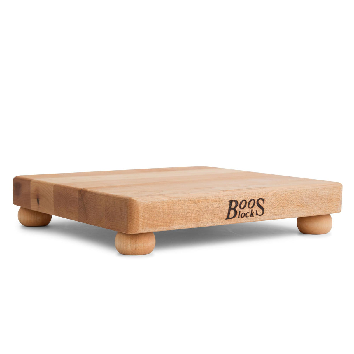 John Boos Boos Block B Series Square Wood Cutting Board with Feet, 1.5-Inch Thickness, 12" x 12" x 1 1/2", Maple John Boos