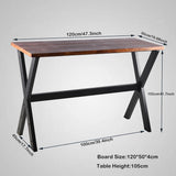 LOKKHAN 47.24" Rustic Brown Bar Table with Industrial Black Metal Frame - Perfect for Small Spaces LOKKHAN