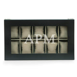 Bey-Berk Custom Personalized Watch Box Organizer - 36 Slot Luxury Solid Wood Designer Display, Large Watch Slots (Black) Bey-Berk