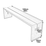 YLLSMGS Outside Bench Front Porch Bench Pine Farmhouse Armless for Kitchen Entry Way Hallway Living Dining Room Window Bedroom(Brown,100 * 32 * 45cm/39 * 13 * 18in) YLLSMGS