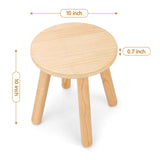 Wingyz Wooden Step Stools for Kids, 10 Inch Solid Kids Chairs Perfect Matched Sensory Table, Multi-Purpose Children Sitting Stool for Playroom Bathroom (Natural, 2 Pack) wingyz