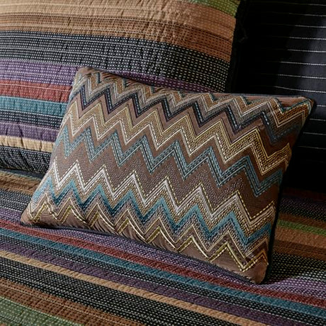 Madison Park Daybed Cover Double Sided Quilting Casual Design All Season Bedding Set with Bedskirt, Matching Shams, Decorative Pillow, 75 in x 39 in, Yosemite, Purple Teal Madison Park