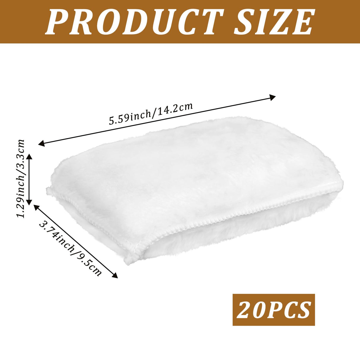 20 Pcs Wood Stain Applicator Pads, Wood Lint and Snag Free Applicator Pads Reusable Fiber Staining Pad Square Thick Rags Cloth for Wood Stain and Oil Based Finishes, White FMOACEN