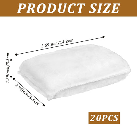 20 Pcs Wood Stain Applicator Pads, Wood Lint and Snag Free Applicator Pads Reusable Fiber Staining Pad Square Thick Rags Cloth for Wood Stain and Oil Based Finishes, White FMOACEN