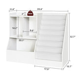 MAHANCRIS 39.4" Kids Bookshelf and Toy Storage, 7 Layer Kids Book Sling Shelf, Toddler Bookshelf, Kids Bookcase, Toy Organizer Cabinet, Large, for Playroom, Bedroom, Nursery, White BKWT7301 MAHANCRIS