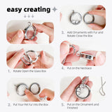 Lifelisa Dog Fur Hair Keepsake Necklace, Ashes Memory Urn with Charm, Glass Circle Memorial Pendant Necklace, Pet Cremation Memorial Jewelry for Women Men, Vial Necklace for Ashes Lifelisa