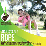 Swurfer Disco Tree Swing - Swing Sets for Backyard, Outdoor Swing, Swingset Outdoor for Kids, Easy Installation, Heavy Duty, Adjustable Climbing Rope, Weather Resistant, Up to 200lbs, Ages 6 and Up Swurfer