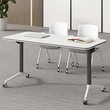 Alfalfalulu Conference Table, Folding Conference Room Tables with Flip-Top Design, Mobile Rectangular Modular Tables for Office Meetings and Training Sessions (Gray, 47.2×15.7×29.5in) Alfalfalulu