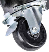 JEGS 3-Shelf Shop Cart | 200 LBS Capacity | Black Finish | 3 Shelves, 1 Locking Drawer, Tool Tray, 2 Swivel Caster Wheels, 2 Straight Caster Wheels JEGS