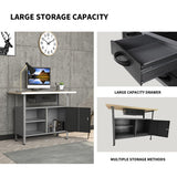 JZD Metal Storage Garage Workbench with Drawer, Wood Worktop, Steel Chest 47.2 x 23.6 x 32.3 Inches JZD