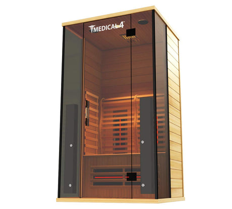 Medical Sauna 4 Full Spectrum | Home Sauna - 2 Person Indoor Infrared Sauna Spa | Oxygen Ionizer, Chromatic Light Therapy, Hot Yoga | Audio System | Full Spectrum, Carbon Heaters | Luxury Sauna Medical Breakthrough