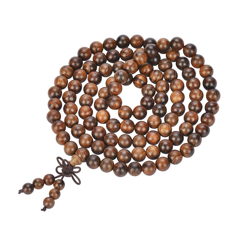 anzhongli Mala Beads Bracelet 108 8mm Beaded Bracelet Sandalwood Elastic anzhongli