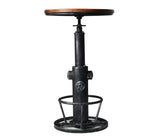 LOKKHAN Industrial Bar Table 38.6"-48.4" Height Adjustable Swivel Round Wood Tabletop 23.7" Dia, Kitchen Dining Office Coffee Bistro Pub Table LOKKHAN