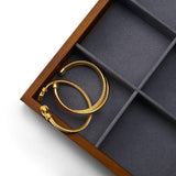 Oirlv 12 Grids Wood Jewelry Organizer Tray Stackable Jewelry Drawer Tray Bracelet/Watch Showcase Display Storage(Grey) Oirlv