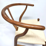 Tomile Set of 2 Wishbone Chair Solid Wood Y Chair Mid-Century Armrest Dining Chair, Hemp Seat (Ash Wood - Walnut) Tomile