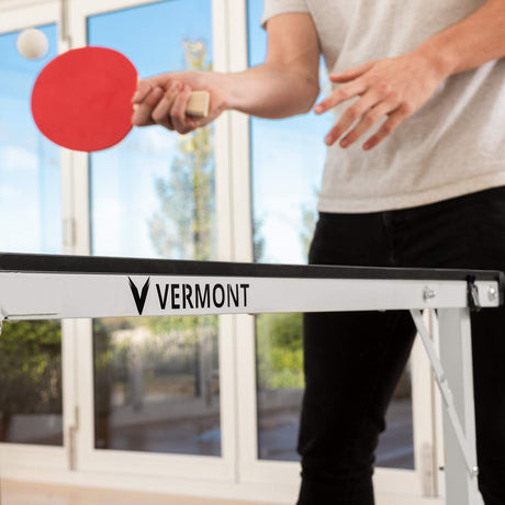 Vermont Midi Ping Pong Table – Professional Indoor | Outdoor Mini Table Tennis | Bats and Balls Included Vermont