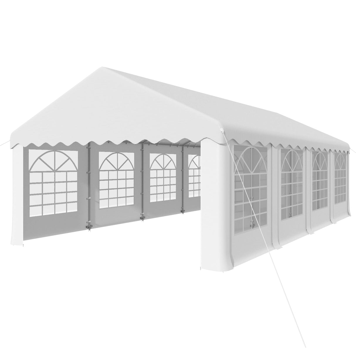 EROMMY 13x26ft Outdoor Party Tent, Heavy Duty Wedding Canopy with 8 Removable Sidewalls, 2 Roll-up Doors & 2 Storage Bags, Gazebo Shelter Tent for Party Event Commercials, White EROMMY