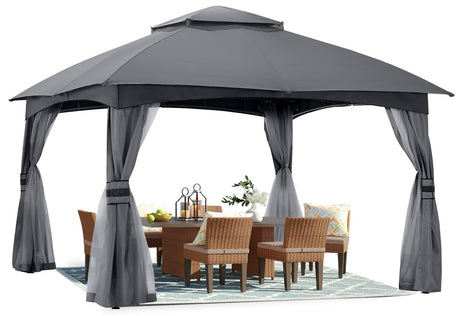 ABCCANOPY 8x8 Outdoor Gazebo - Patio Gazebo with Mosquito Netting, Outdoor Canopies for Shade and Rain for Lawn, Garden, Backyard & Deck (Dark Gray) ABCCANOPY