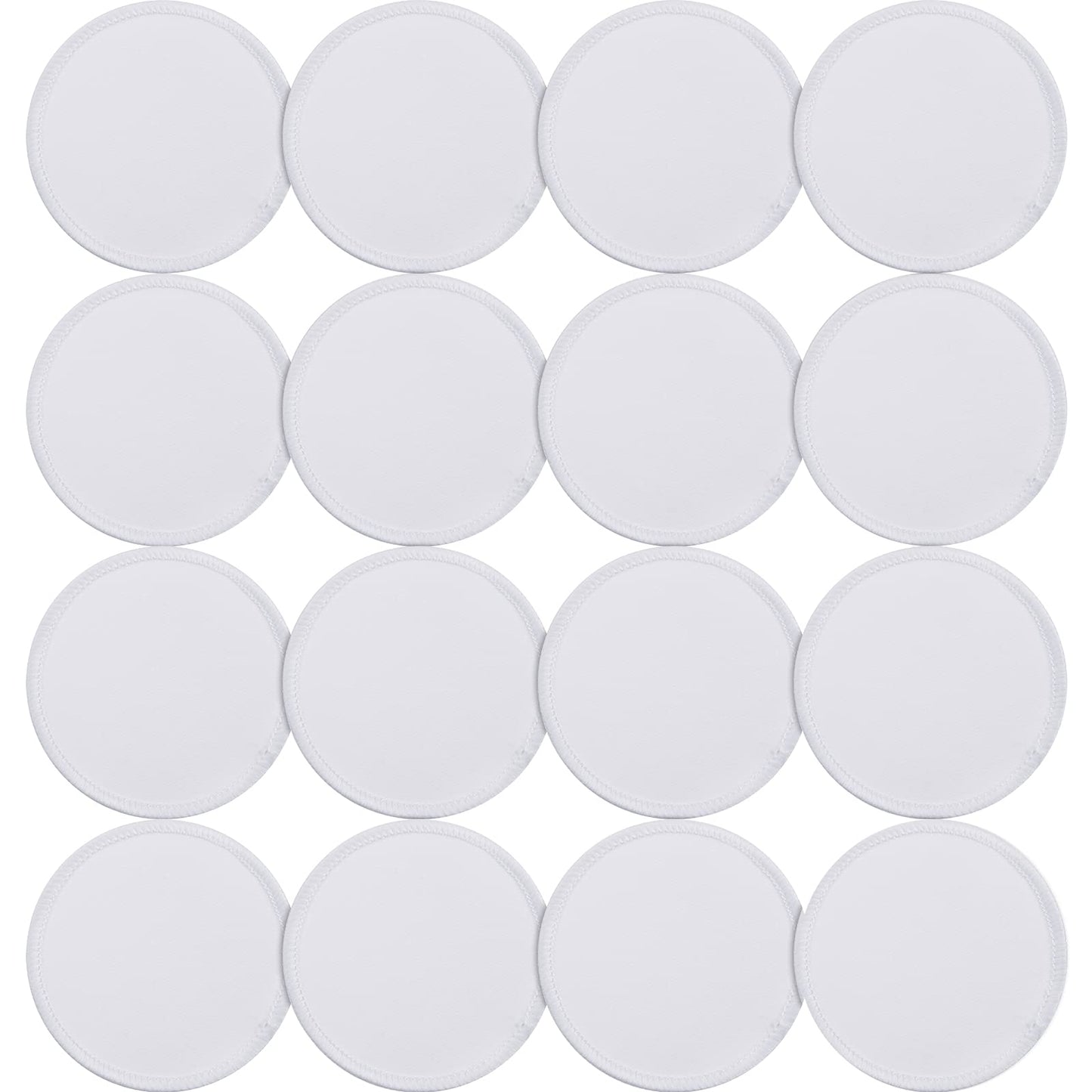 Waydress 16 Pieces Sublimation Hat Patch Fabric Iron-on Circular Blanks Patch for Clothes Uniforms Backpacks Crafts or Other Objects(White Border)