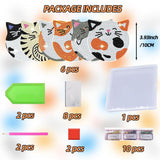 JUNIPLTER 6 PCS Cat Diamond Painting Coasters Kits with Double Tools, DIY Diamond Art Kits for Adults Kids Beginners, Cat Diamond Art Coasters Non-Slip & Heat Insulation, Perfect Holiday Gift JUNIPLTER