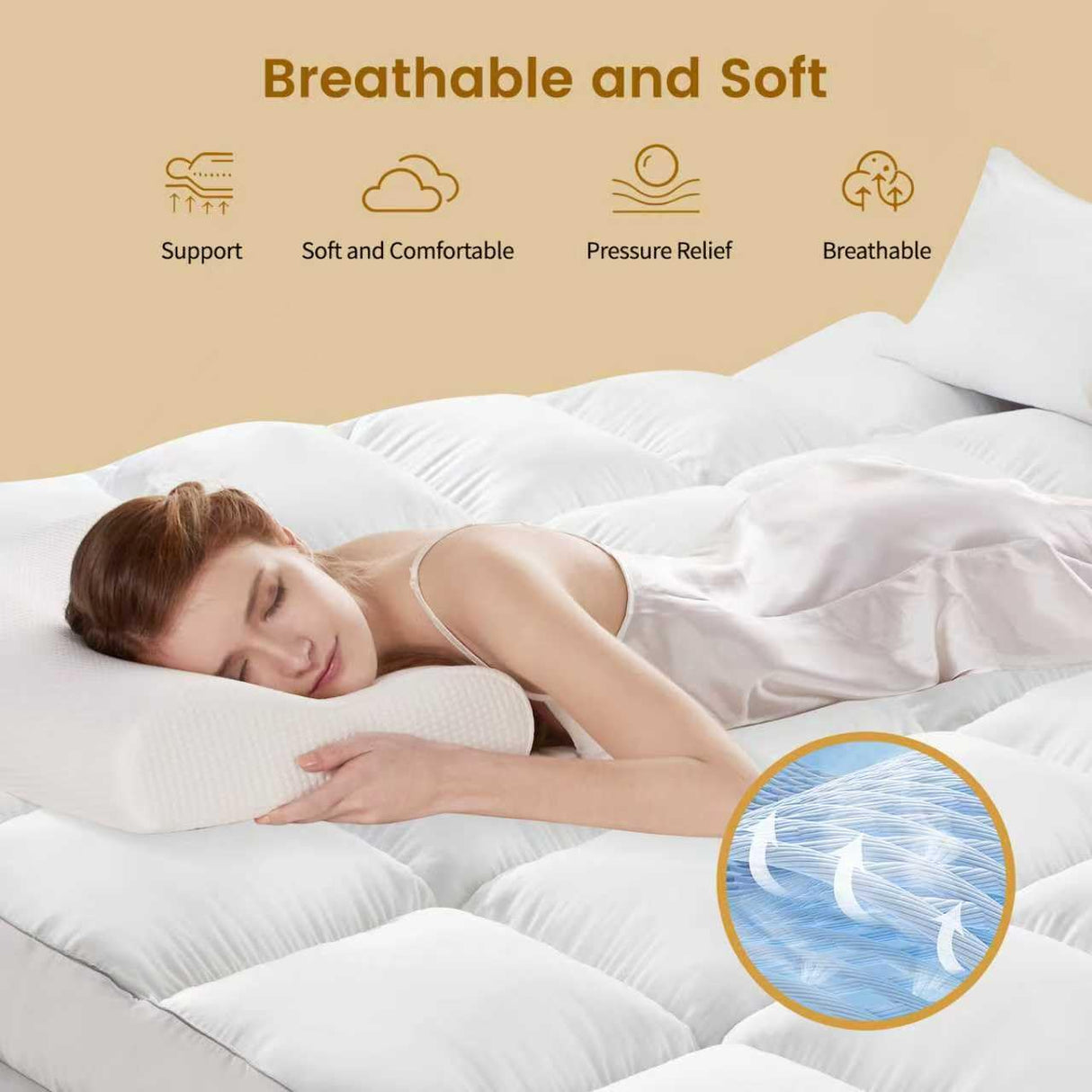 Decroom 5 Inch Memory Foam Mattress Topper Twin Size, Filled with Breathable Memory Foam Pillow Topper, Soft Fluffy Supportive Bed Mattress Pad for Back Pain Relief, 75x39x5 Inch Decroom