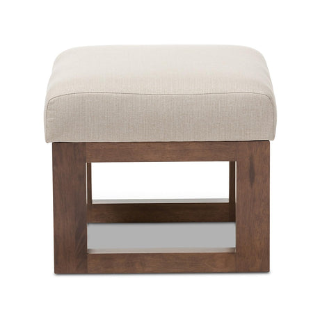 Baxton Studio Yashiya Fabric Ottoman, Light Beige (123-6820-HiT) Baxton Studio