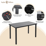 Sophia & William Patio Bar Set 5 Piece Outdoor Dining Set, 4 Swivel Bar Stools Chairs with Red Cushion and 1 Rectangular Bar Height Table, All-Weather Metal Furniture Set for Garden Lawn Backyard Sophia & William