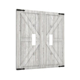 Spshian Decorative Switch Plate Covers Rustic Wooden White Barn Doors 2 Gang Wall Plate Double Toggle Light Switch Cover Plate Electric Dual Device Electrical Faceplate for Kitchen Farmhouse Bedroom Spshian