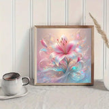 ZHUDENGXJL 5D Diamond Painting Kits for Adults,Pink Flowers Diamond Art Kits for Adults Beginner,DIY Full Drill Diamond Dot Gem Art Kits for Adults Beginners,Wall Home Decor 12 X 12inch ZHUDENGXJL