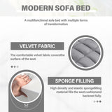 Convertible Sofa Bed,3-in-1 Velvet Sleeper Couch Pull-Out Bed,55'' Loveseat Sleeper Sofa Bed with Adjustable Backrest with 2 Pillows and Storage Bag & USB Port and Swivel Phone Stand,Dark Gray WIIS' IDEA