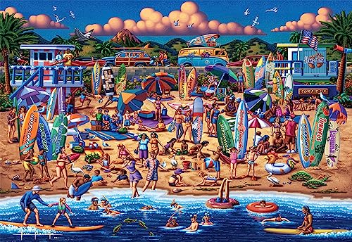 Buffalo Games - Surfin' USA - 2000 Piece Jigsaw Puzzle for Adults Challenging Puzzle Perfect for Game Night - 2000 Piece Finished Size is 38.50 x 26.50 Buffalo Games
