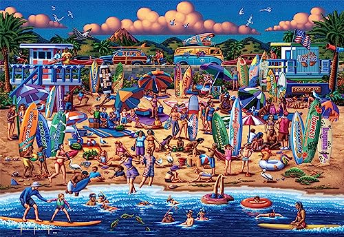 Buffalo Games - Surfin' USA - 2000 Piece Jigsaw Puzzle for Adults Challenging Puzzle Perfect for Game Night - 2000 Piece Finished Size is 38.50 x 26.50 - WoodArtSupply