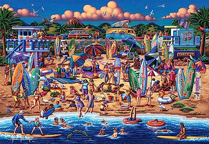 Buffalo Games - Surfin' USA - 2000 Piece Jigsaw Puzzle for Adults Challenging Puzzle Perfect for Game Night - 2000 Piece Finished Size is 38.50 x 26.50 - WoodArtSupply