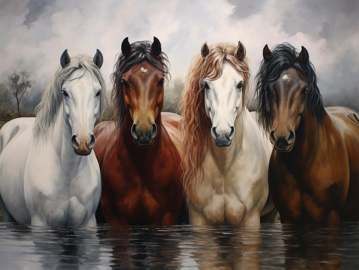 SKRYUIE Paint by Numbers Kit for Adults Beginner Horse, Acrylic Oil Painting by Numbers Kits with PaintBrushes Art Crafts Canvas for Home Decor 16x20 inch / 40x50 cm B23493 SKRYUIE