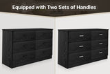 Bigbiglife Wood Dresser for Bedroom, 6 Drawer Double Dresser, Modern Chest of Drawers with Deep Drawers, Large Storage Organizer for Living Room, Closet,15.8" D x 47.2" W x 27.7" H (Black) Bigbiglife