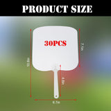 DIICCYO Church Fans Handheld Set of 30 Pcs, Blank Double-Sided Sublimation Wedding Paddle Fan with Handle, Blank Plastic Fans for Church Wedding Parties Classroom DIY DIICCYO