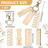 BENECREAT 3Pcs Mini Wooden Gauge Keychains, Knitting Needle Gauge, Yarn Wrap Guide Board, Multifunctional Ruler with Alloy Clasp for Crochet DIY Sewing BENECREAT