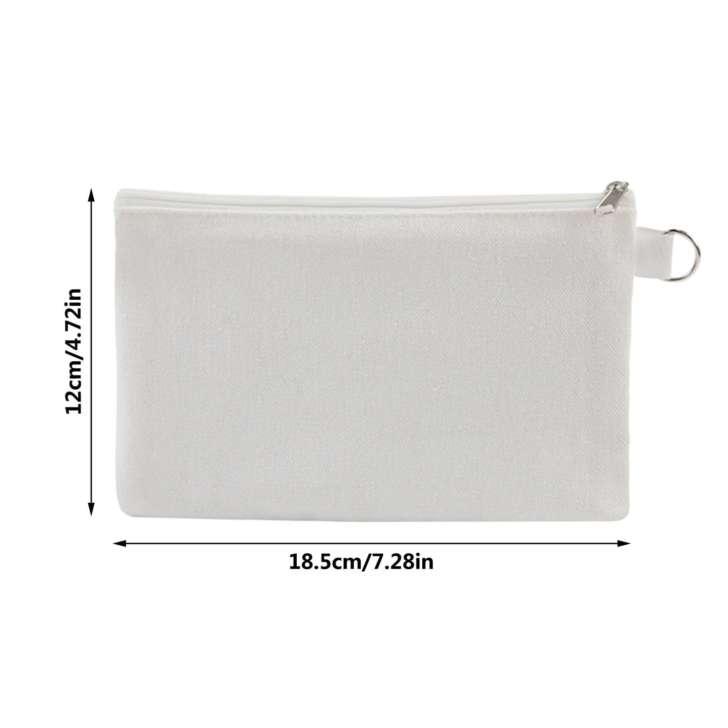 OKBA 15 Pcs Sublimation Blank canvas makeup bags bulk, Multi-purpose Cosmetic Bag,DIY Heat Transfer Cosmetic White Bags, 7.28 * 4.72 inches (18.5 * 12cm)