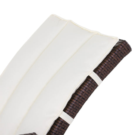 Outsunny Wicker Outdoor Rocking Chair, Patio Recliner with Adjustment Backrest, PE Rattan Lounge Chair with Adjustable Footrest and Cushions for Garden, Backyard, Porch, Beige Outsunny